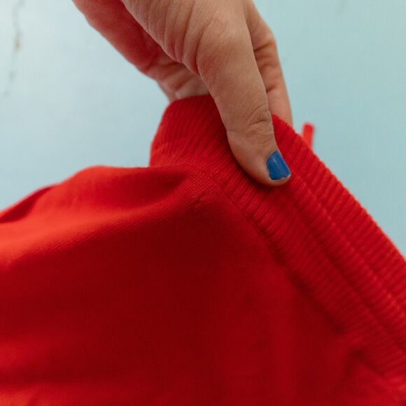 NWT St John Apple Red Wool Blend High Waisted Knit Jogger Pants Size XLarge - Picture 10 of 11